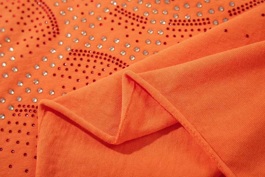 MAJESTIK Rhinestone Spiderweb Graphic T-Shirt
