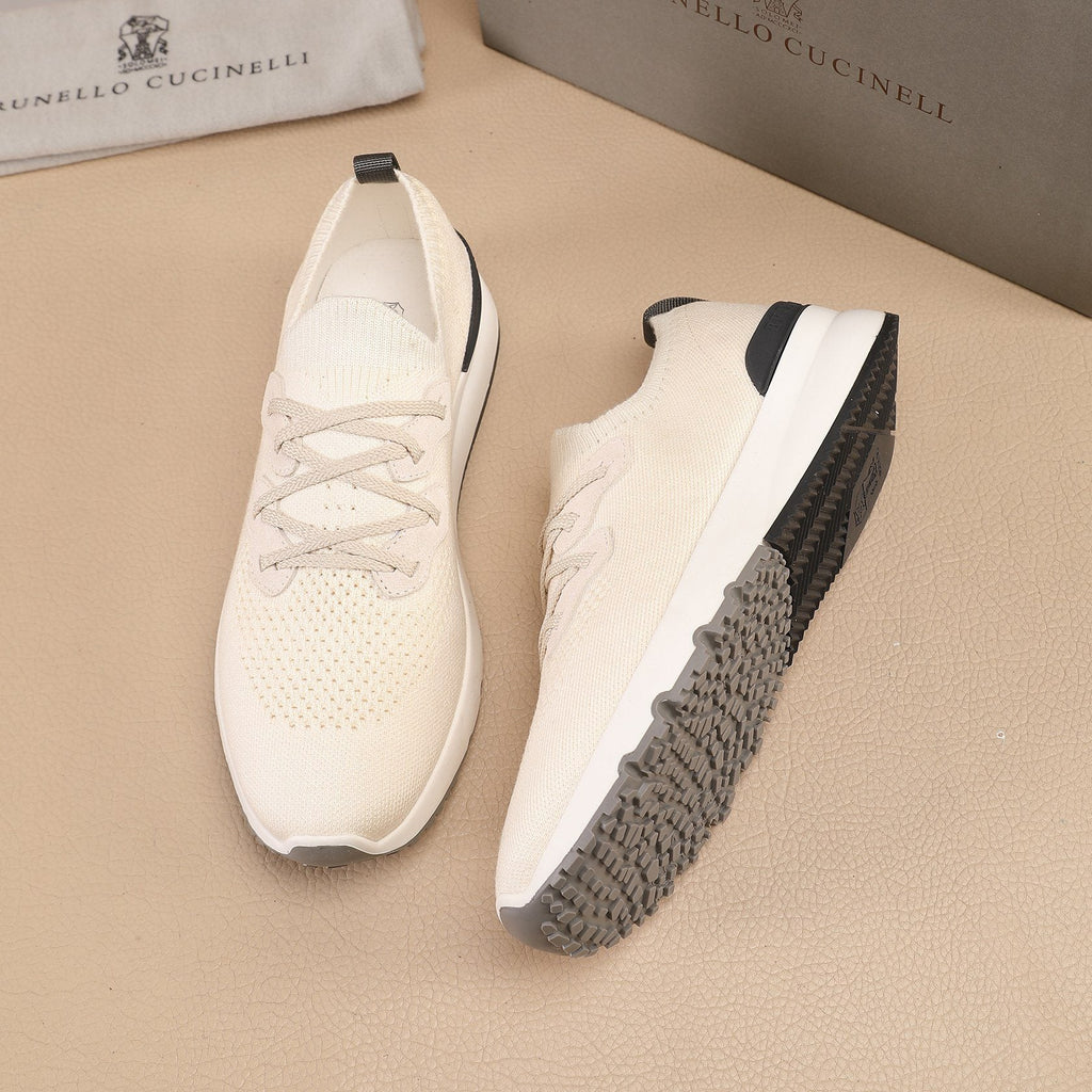 Brunello Cucinelli Knit Lace-Up Sneakers